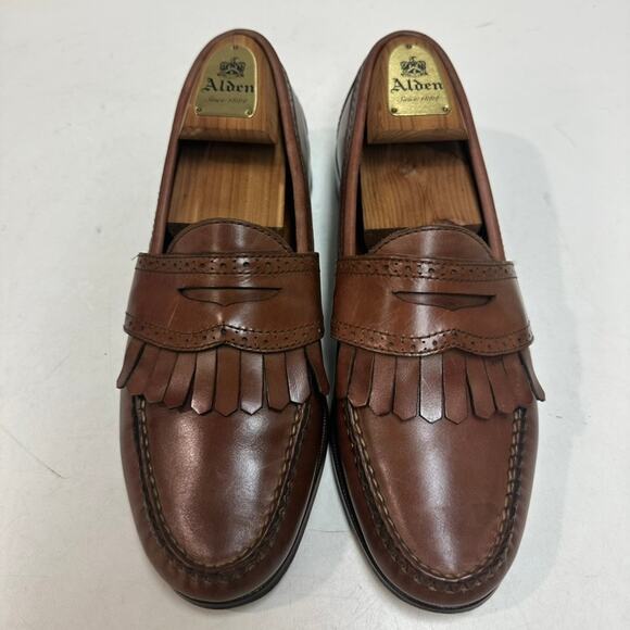 NEW HEELS Polo Ralph Lauren x Rancourt & Co. Brogue Kiltie Loafer Brown USA 9.5 - Picture 3 of 14